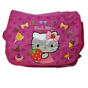 Hello Kitty Sanrio Pink Messenger Bag School Commute Kawaii Candy Bow Strawberry